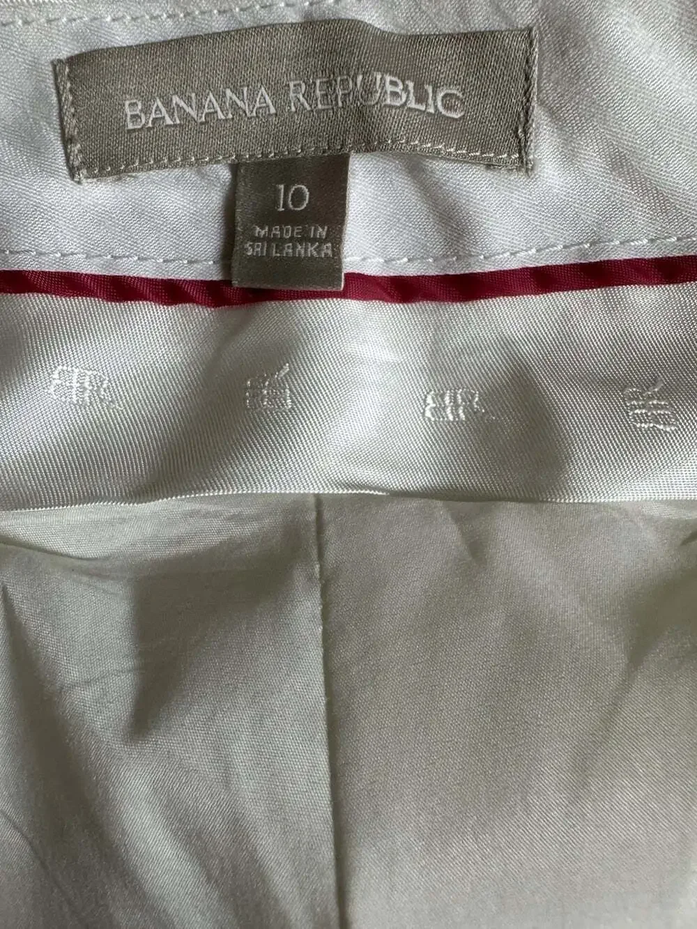 Banana Republic Women’s White Solid Flat Front Linen Blend Dress Pants Size 10